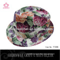 cheap Flower pattern fedora hat for girls